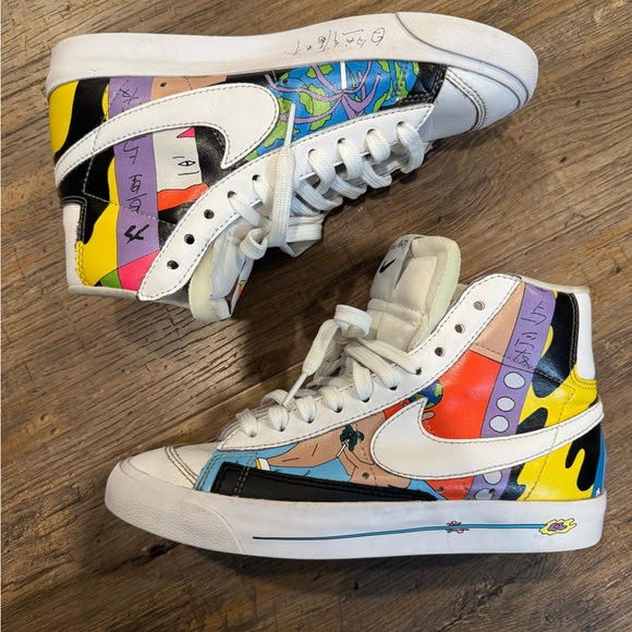 Nike Shoes - Nike Ruohan Wang x Blazer Mid ’77 Flyleather Earth Day Multicolor Sz 4 EUC